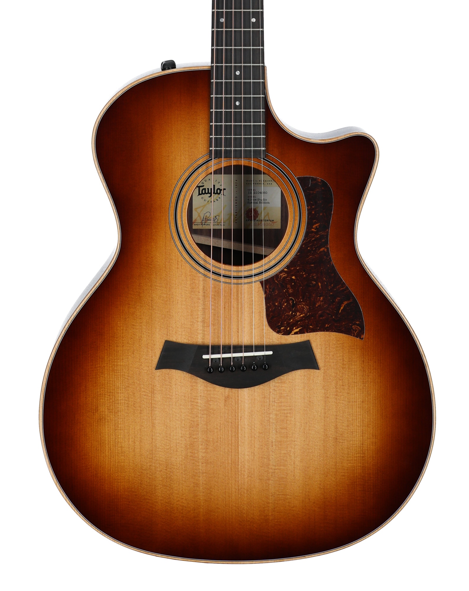 Taylor 414ce Studio Acoustic Electric Guitar Shaded Edge Burst View 2