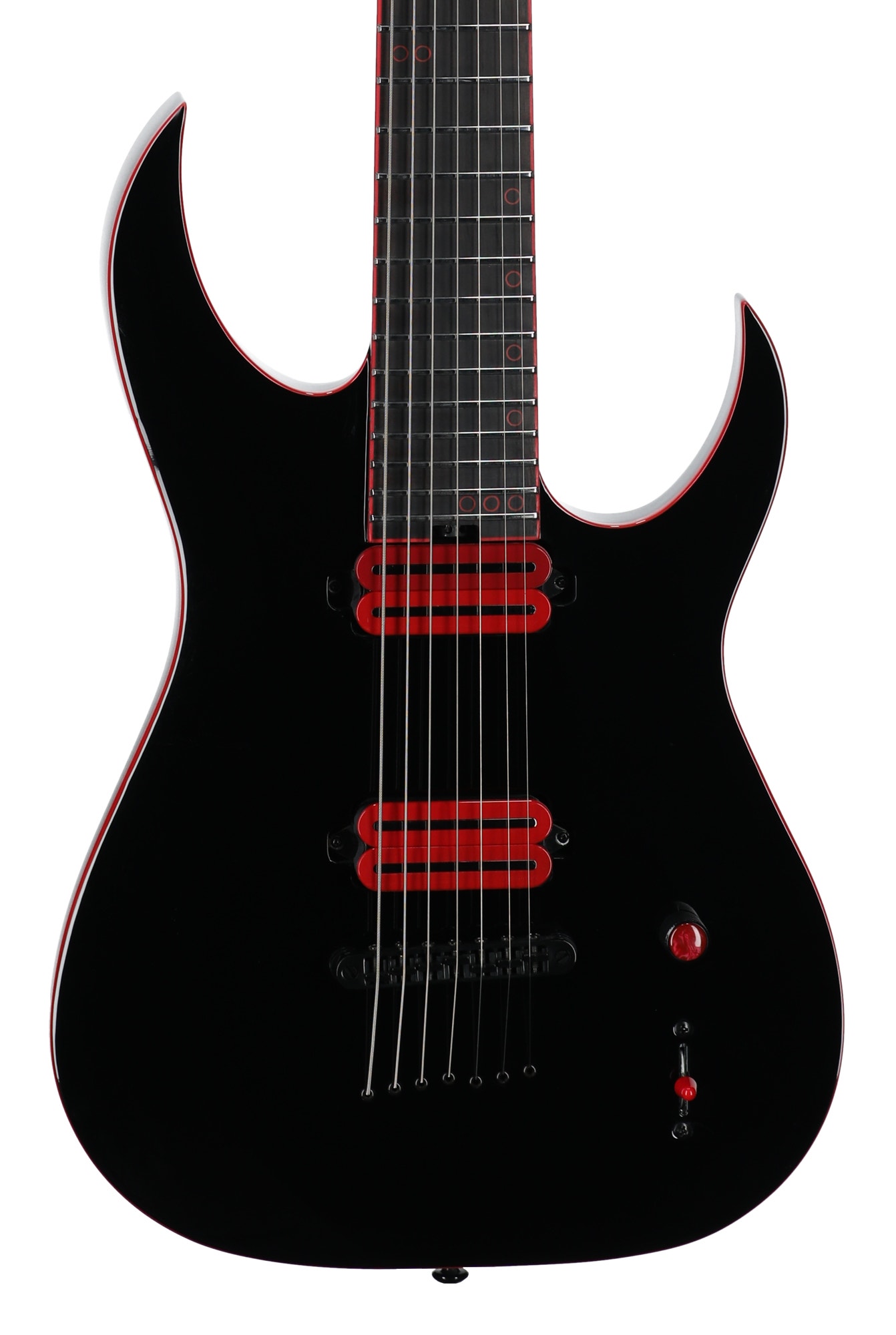 Schecter Sunset 7 Red Dawn 7-String Electric Guitar Gloss Black View 2