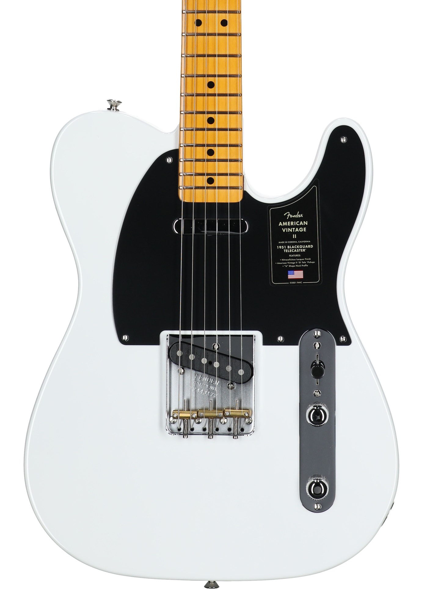 Fender American Vintage II 1951 Tele Maple Neck Prototype White With Case View 2