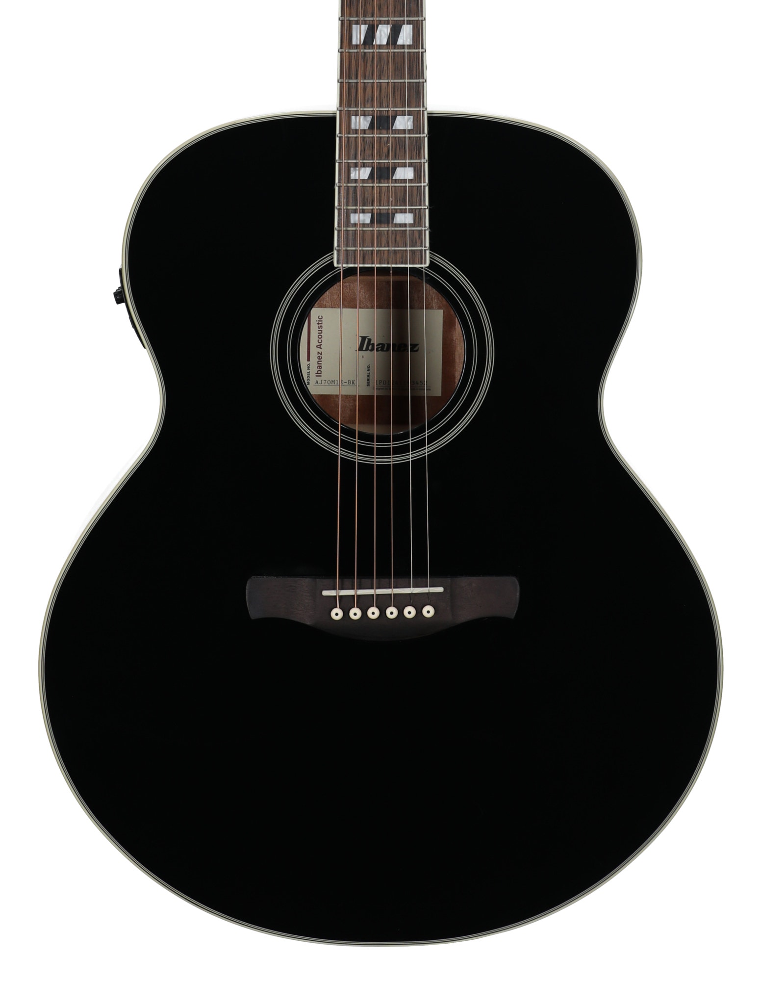 Ibanez Artwood AJ70M1E Acoustic Electric Guitar Black View 2