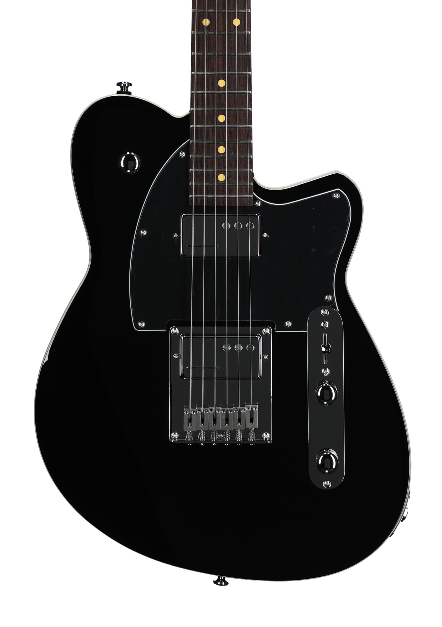 Reverend Crosscut Electric Guitar Midnight Black View 2