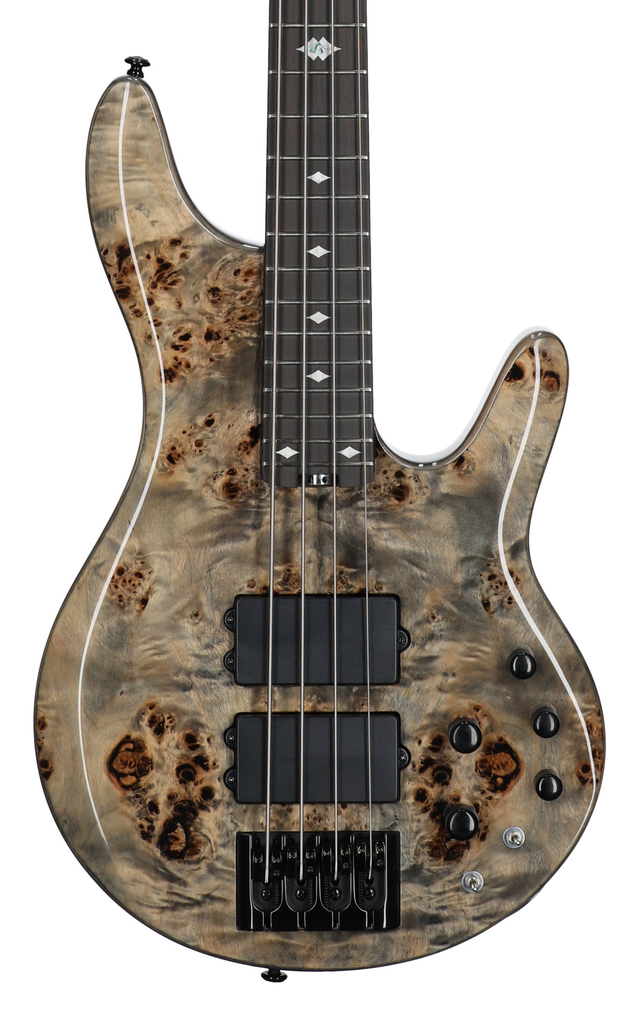 Michael Kelly Pinnacle 4 Bass Guitar Grey Burl View 2