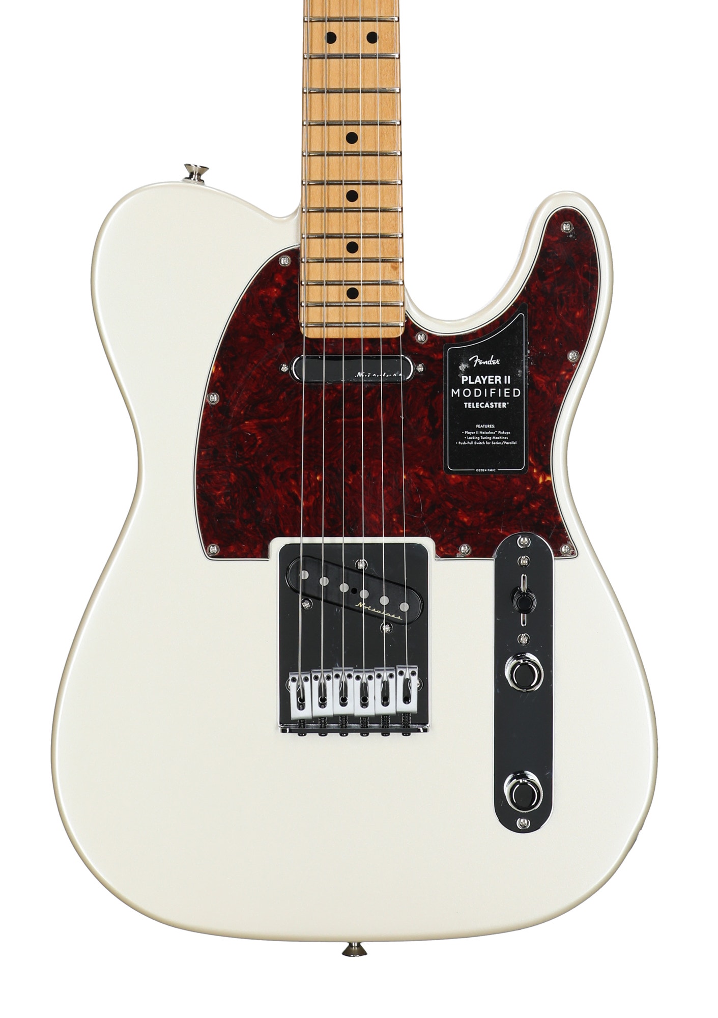 Fender Player II Modified Telecaster Maple Fingerboard Guitar with Bag Olympic Pearl View 2