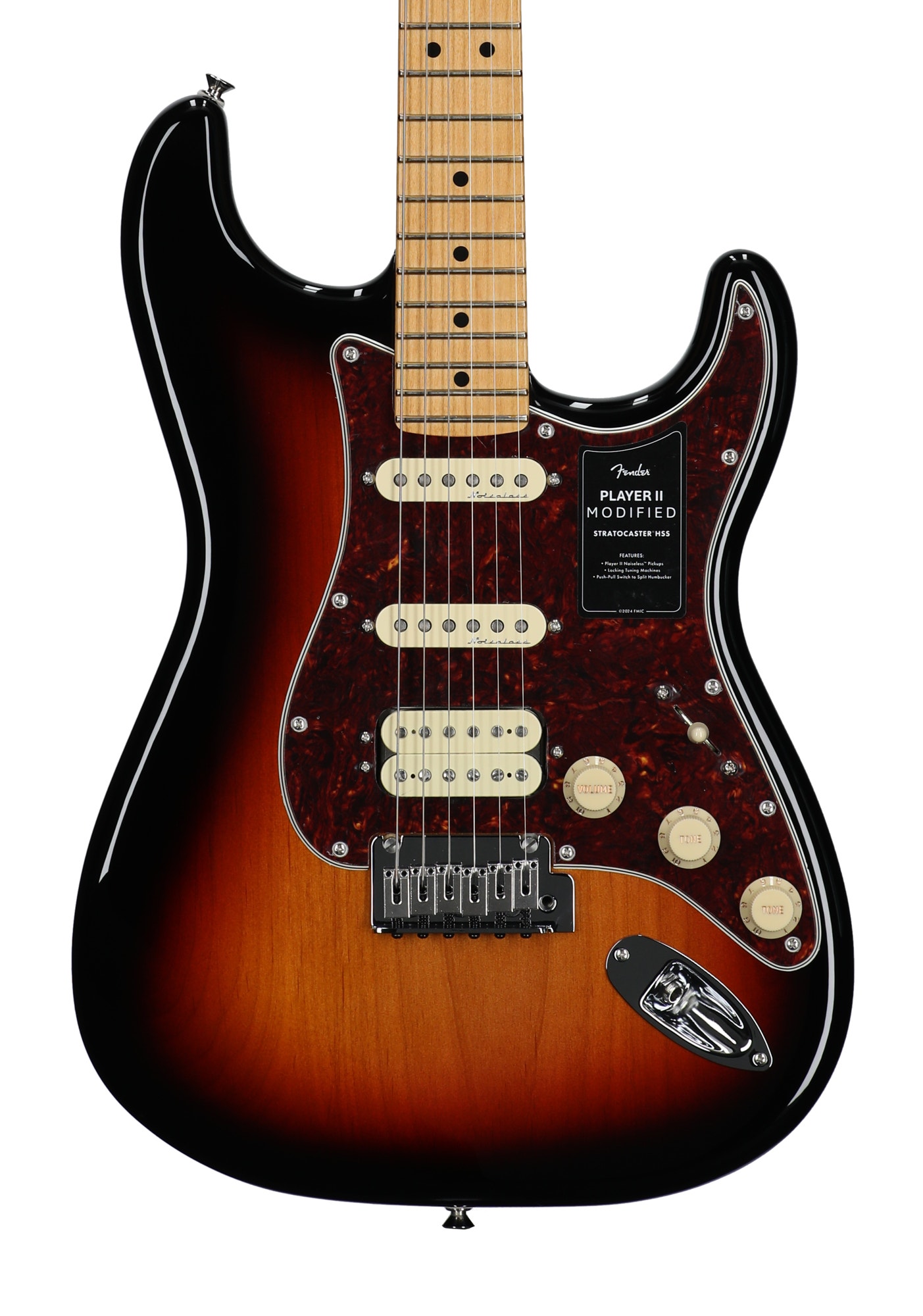 Fender Player II Modified Stratocaster HSS Maple Guitar with Bag 3-Color Sunburst View 2