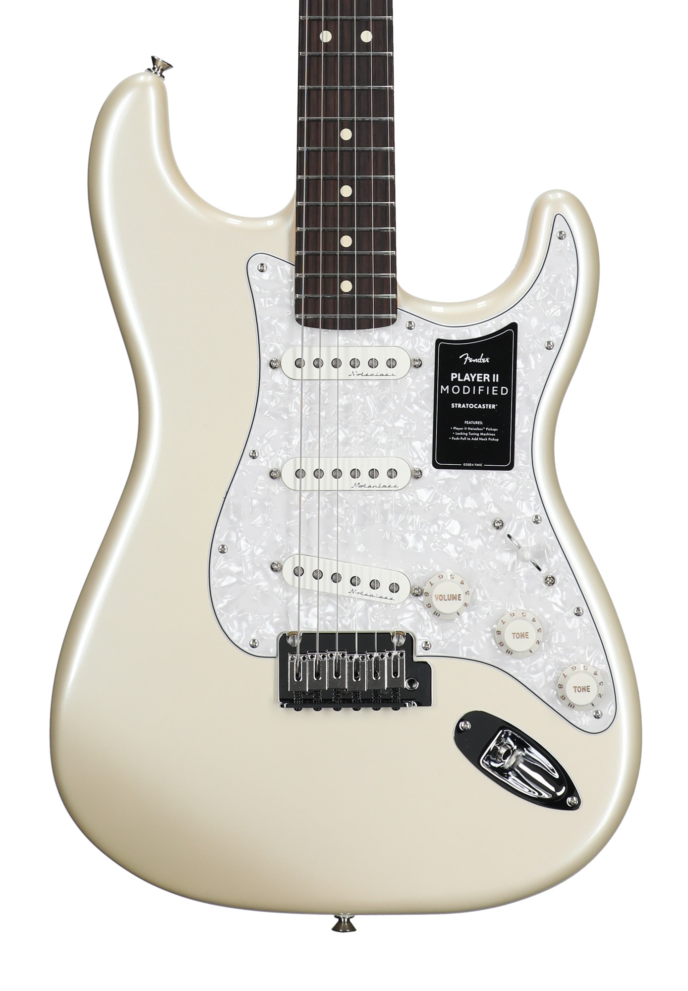 Fender Player II Modified Stratocaster Rosewood Guitar with Bag Olympic White View 2