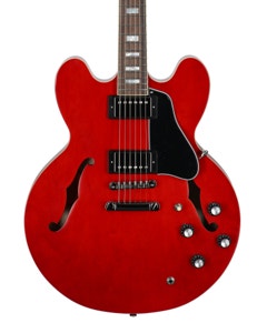 Epiphone Inspired by Gibson Custom 1962 ES-335 Reissue Guitar with Case Sixties Cherry View 2