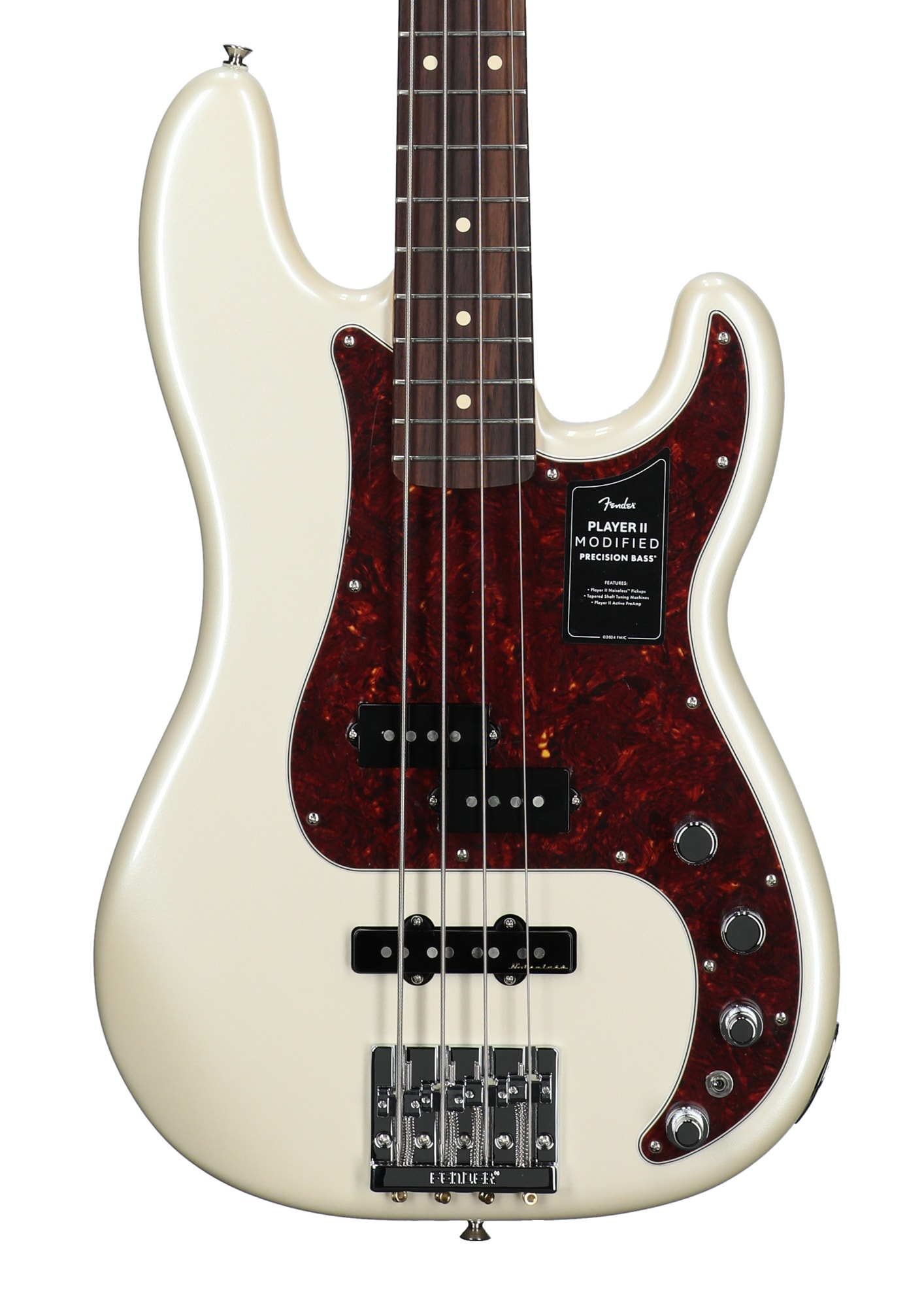 Fender Player II Modified Active Precision Bass Guitar with Bag Olympic White View 2