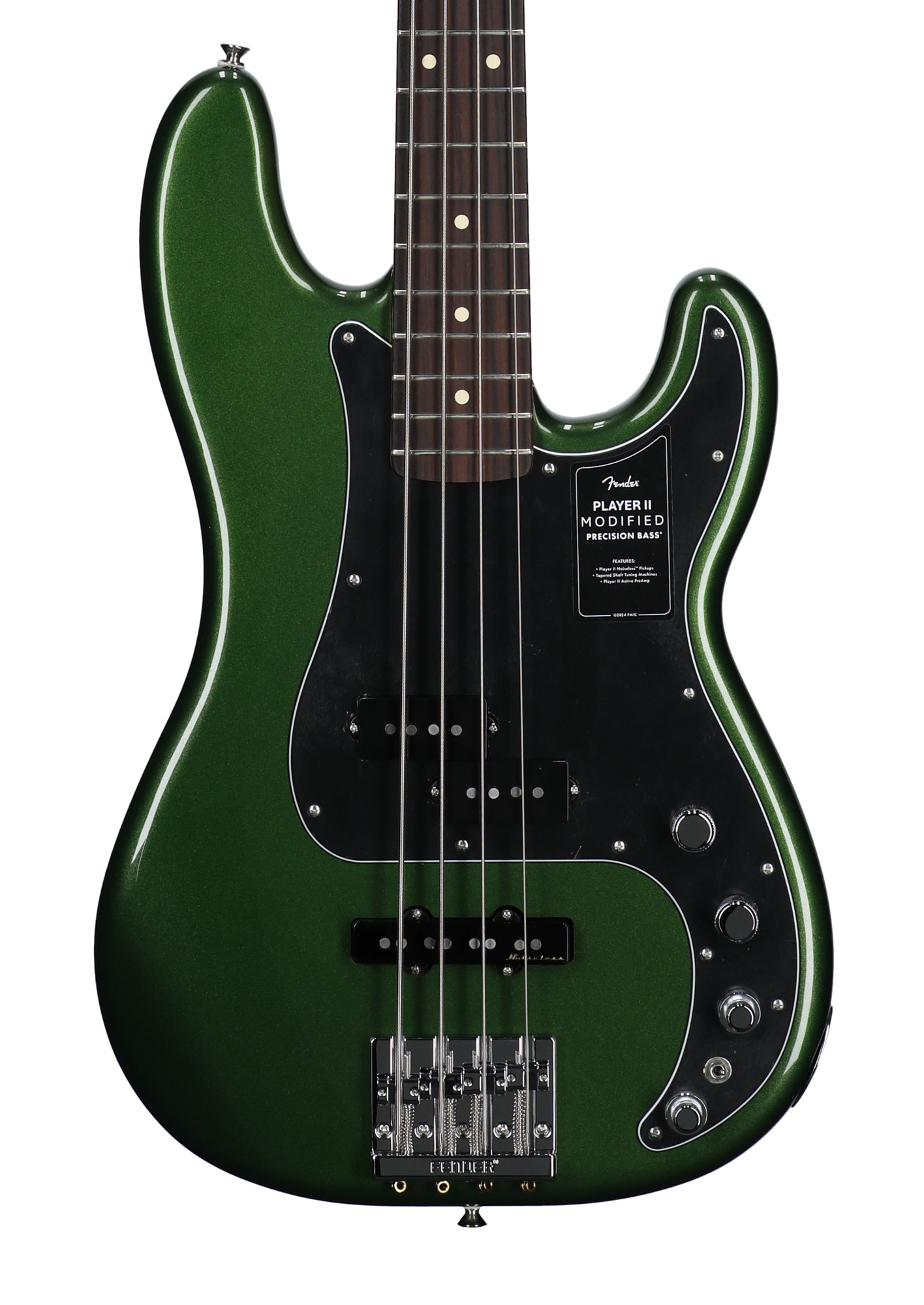 Fender Player II Modified Active Precision Bass Guitar with Bag Rosewood Fingerboard Harvest Green View 2