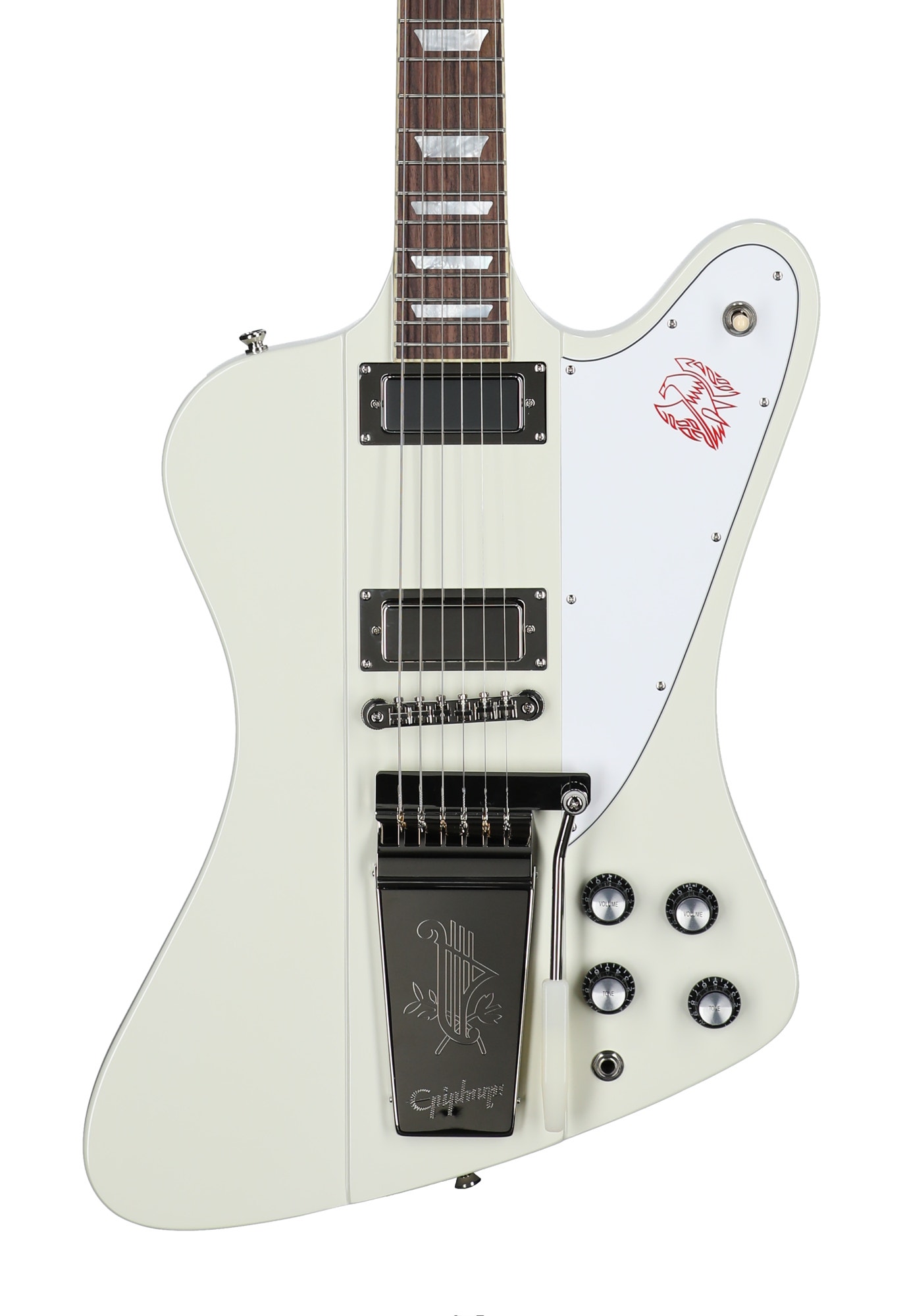 Epiphone Inspired by Gibson Custom 1963 Firebird V Guitar with Case Polaris White View 2