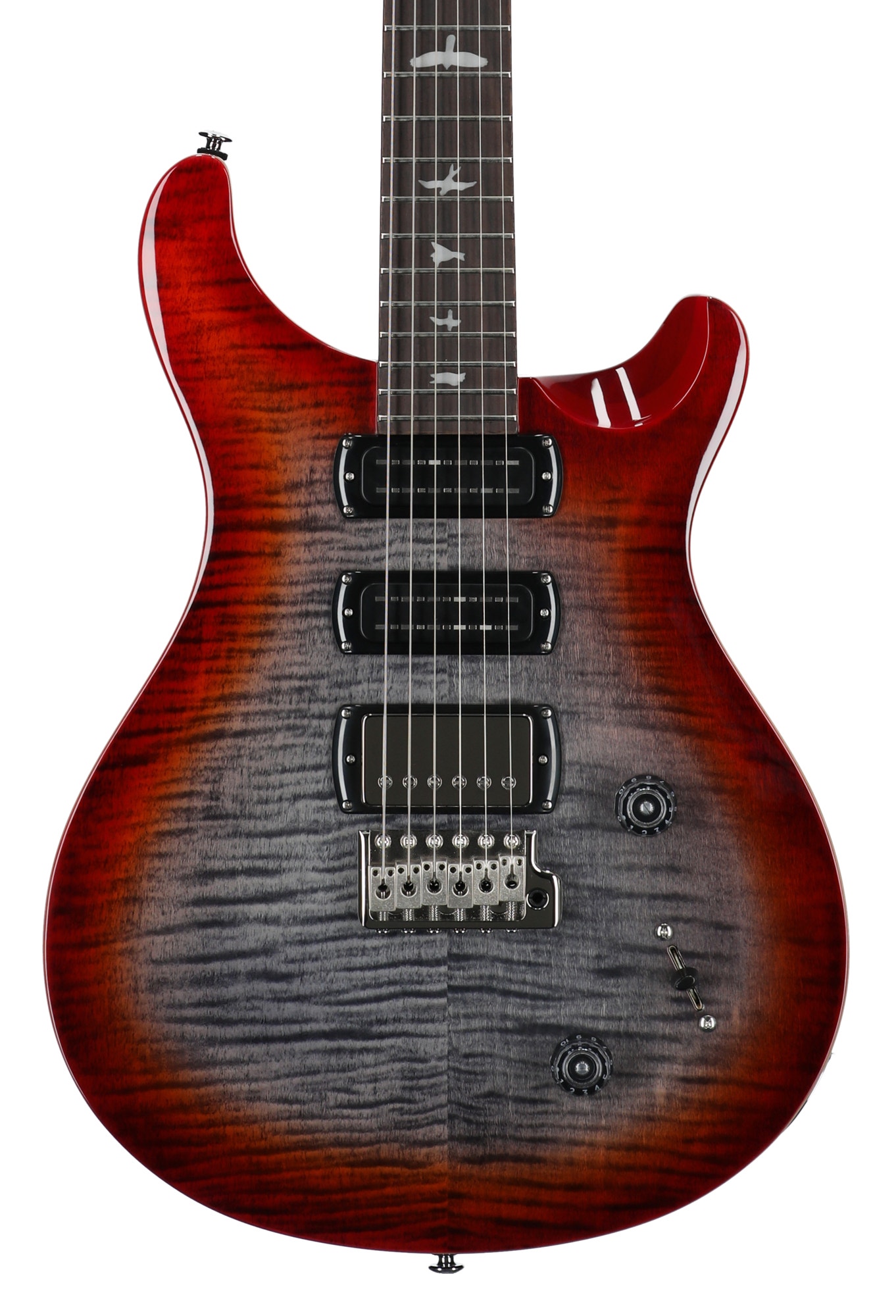 PRS SE Studio Charcoal Cherry Burst Guitar with Gigbag View 2