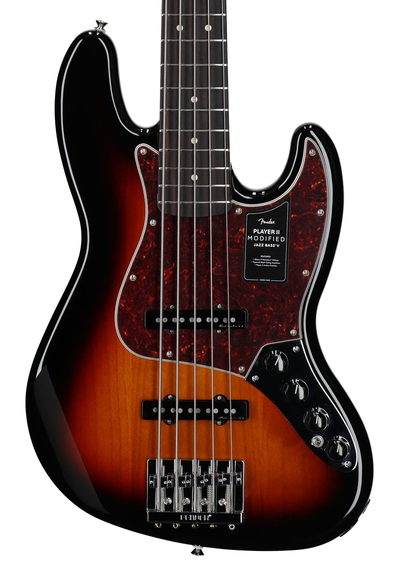 Fender Player II Modified Active Jazz Bass V Rosewood FIngerboard Guitar with Bag 3 Color Sunburst View 2