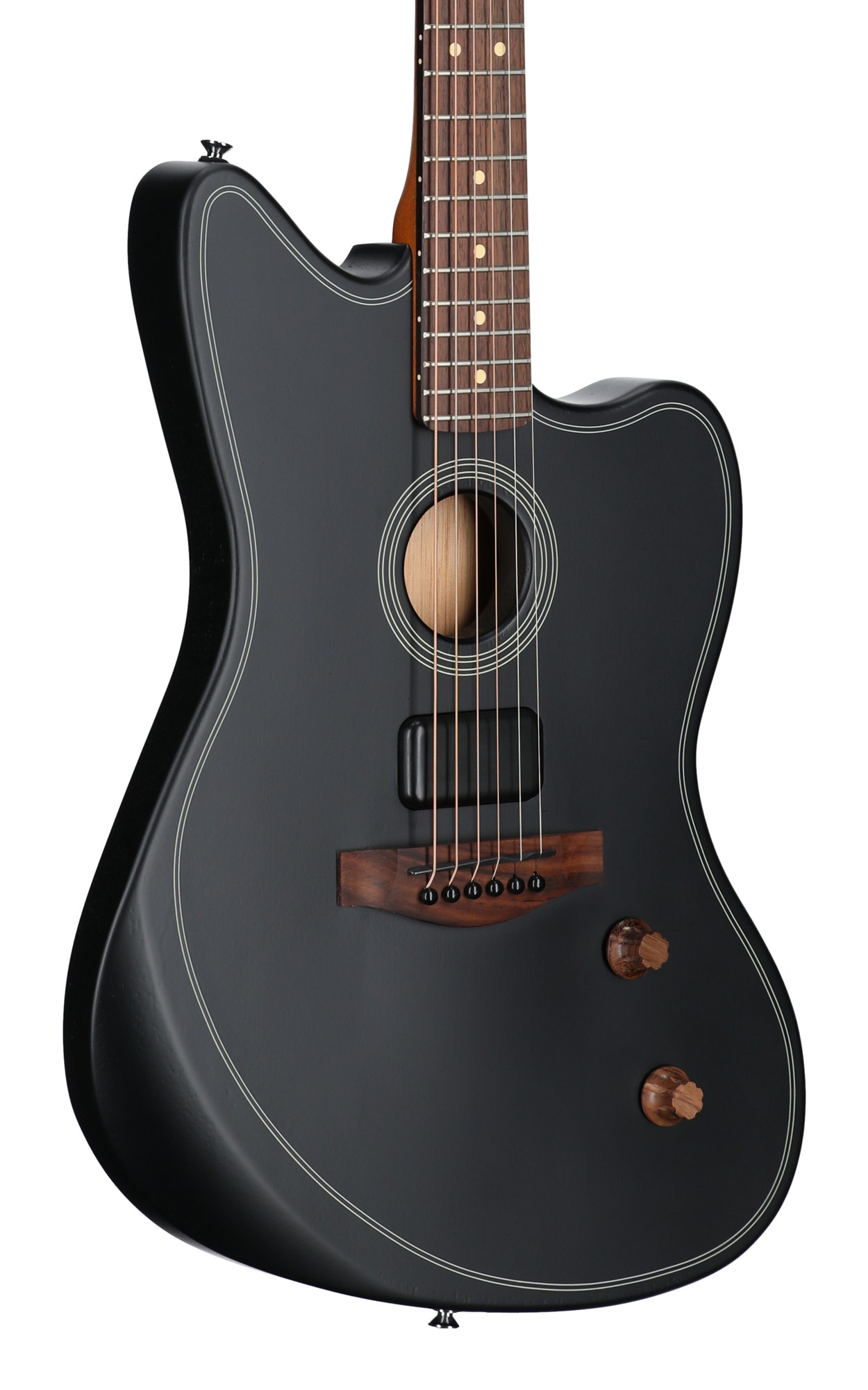 Fender Acoustasonic Standard Jazzmaster Black View 8