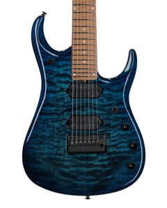 Ernie Ball Music Man JP15 7-String Quilt Guitar with Case Ultramarine View 2
