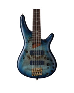 Ibanez Prestige SR6605 5-String Bass Guitar with Case Ghost Fleet Blue