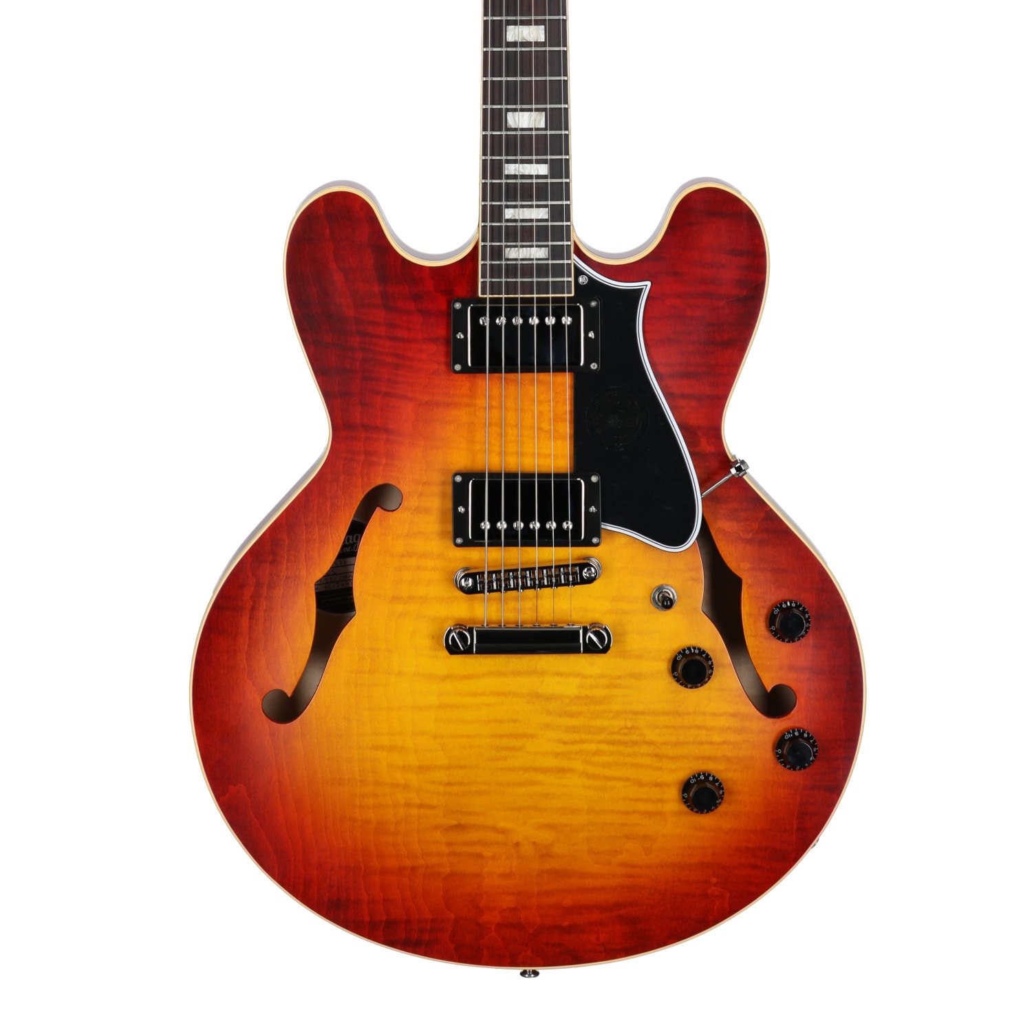 Heritage Guitars Custom Core H-535 Electric Guitar Dark Cherry Sunburst View 2