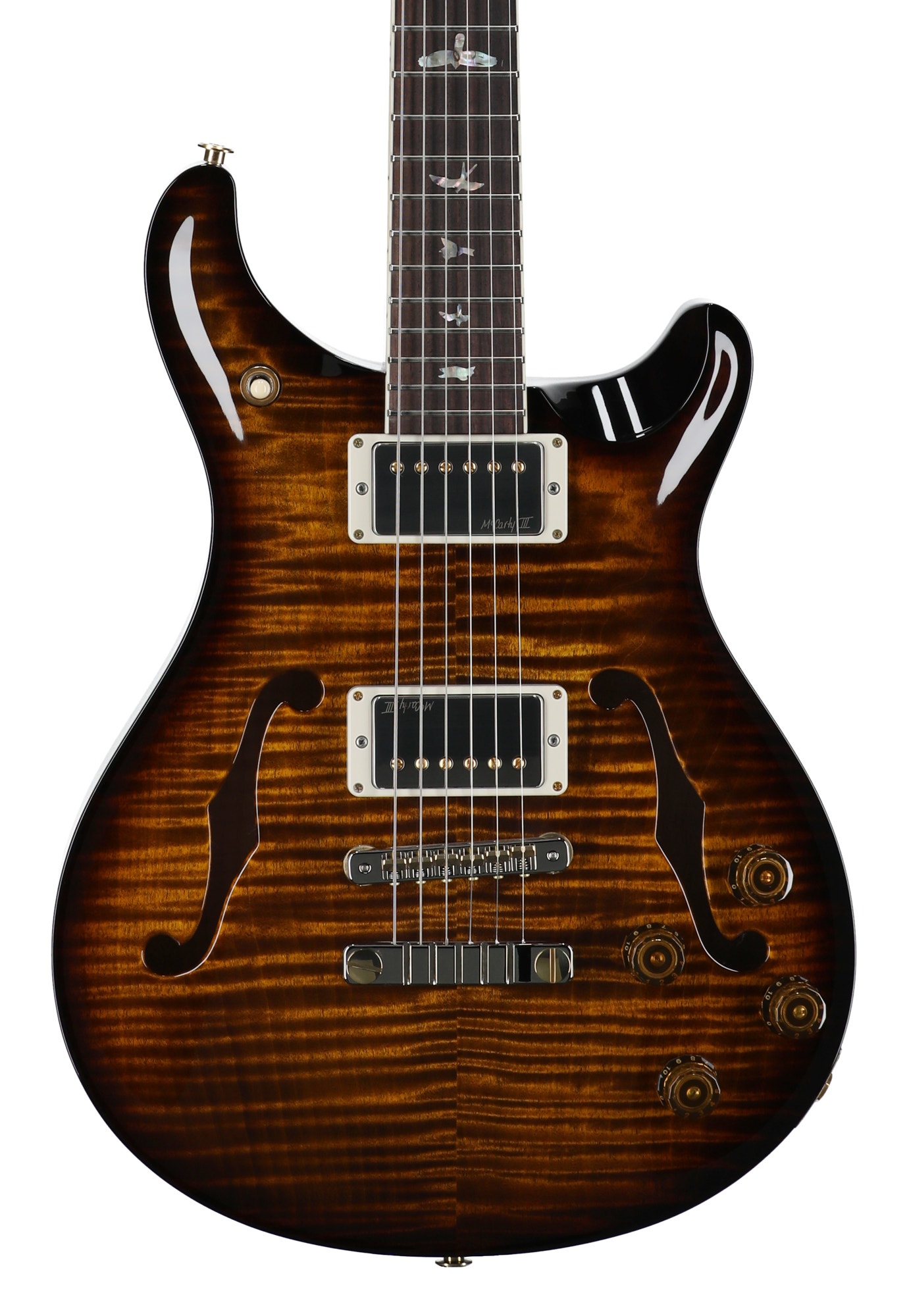 PRS McCarty 59 Hollowbody II 10-Top Guitar with Case Black Gold
