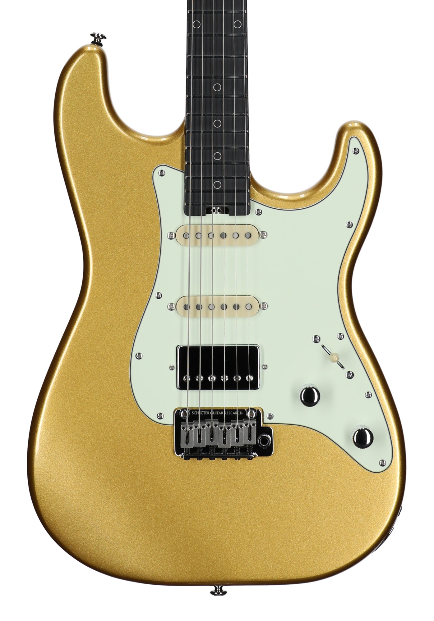 Schecter Nick Johnston HSS 10th Anniversary Electric Guitar Atomic Saffron View 2