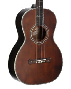 Washburn Victorian Parlor Acoustic Guitar with Gig Bag View 8
