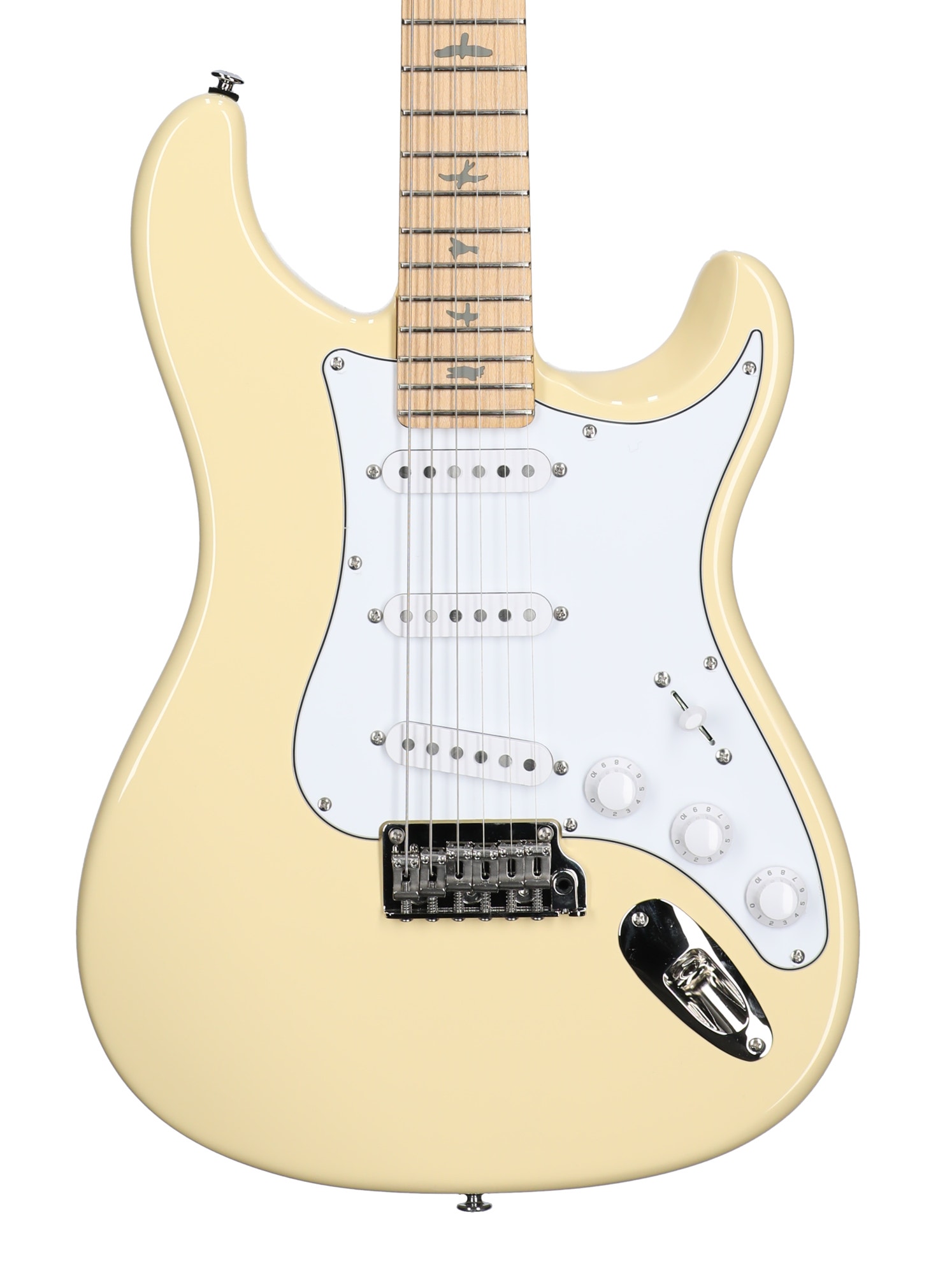 PRS SE Silver Sky Maple Board Guitar Moon White with Bag View 2