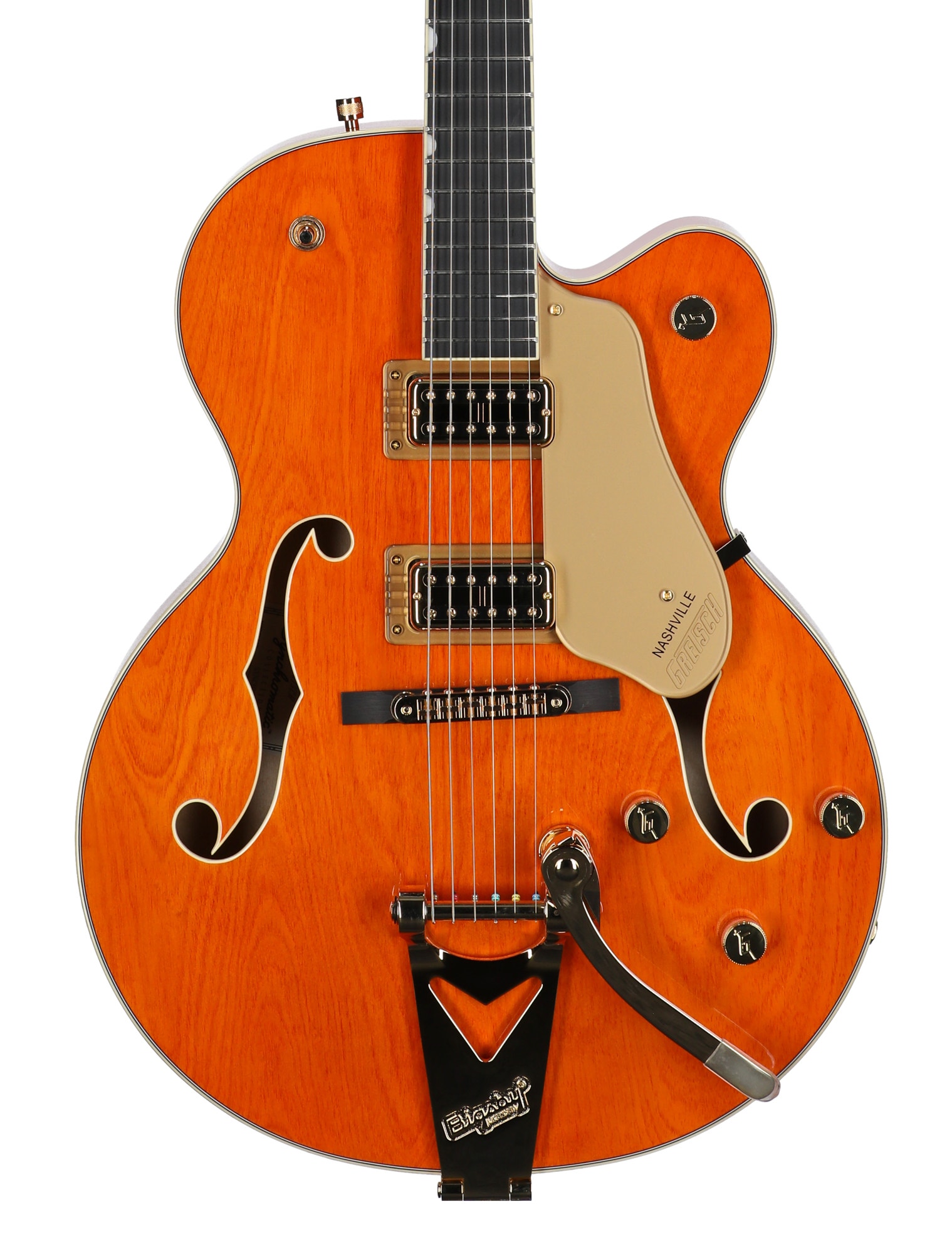 Gretsch Synchromatic Nashville Hollow Body Bigsby Guitar with Case 50s Orange Stain View 2