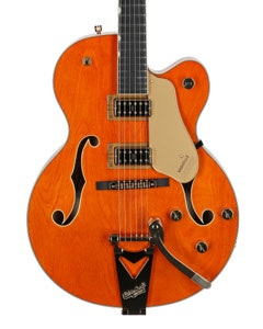Gretsch Synchromatic Nashville Hollow Body Bigsby Guitar with Case 50s Orange Stain View 2