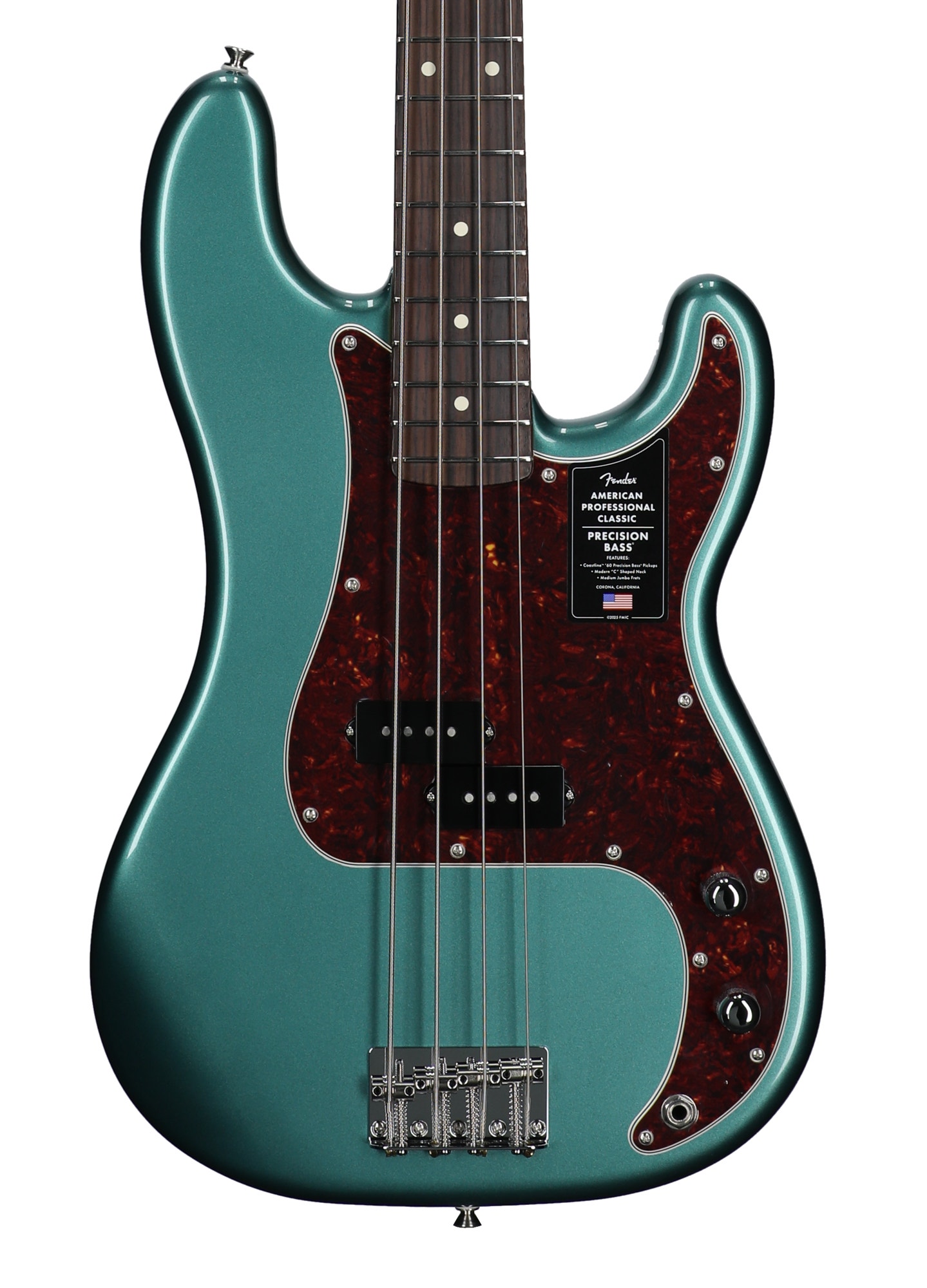 Fender American Professional Classic Precision Bass Guitar with Bag Sherwood Green View 2