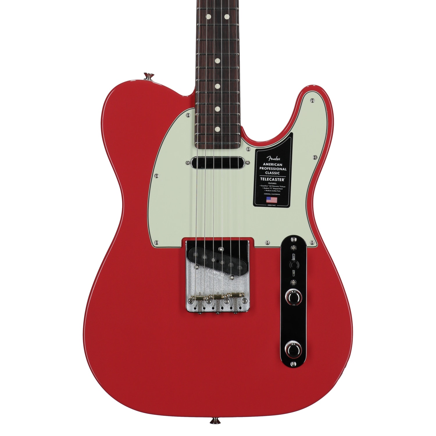 Fender American Professional Classic Telecaster Rosewood Guitar with Bag Faded Dakota Red View 2