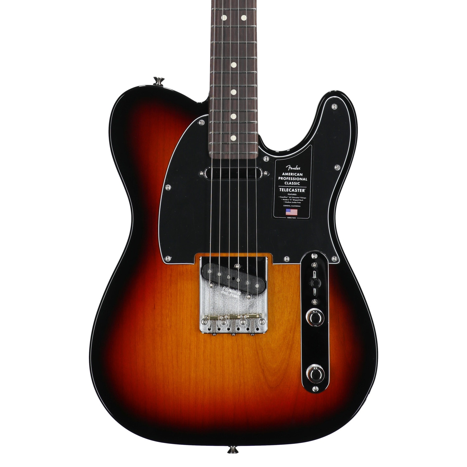 Fender American Professional Classic Telecaster Rosewood Guitar with Bag 3-Color Sunburst
