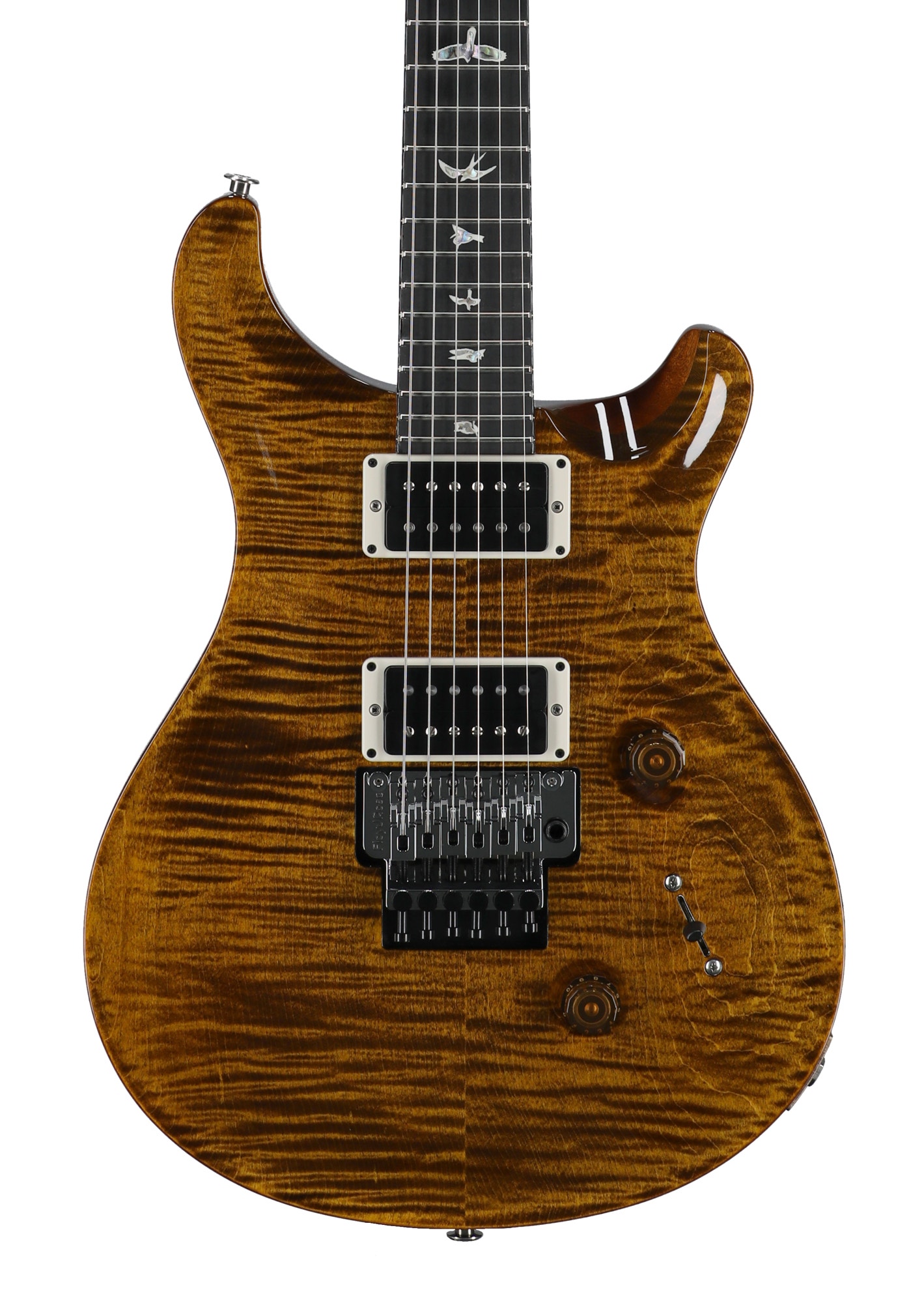 PRS Custom 24 Floyd Guitar Black Gold with Case View 2