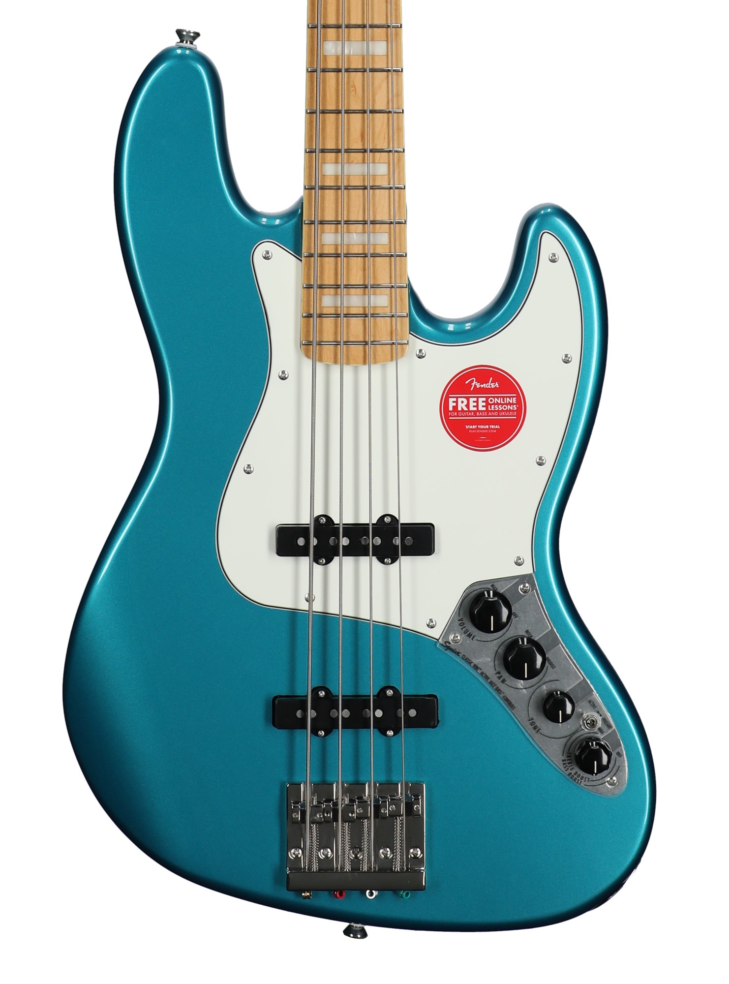 Squier Classic Vibe Active 70s Jazz Bass Guitar Maple Fingerboard Turquoise