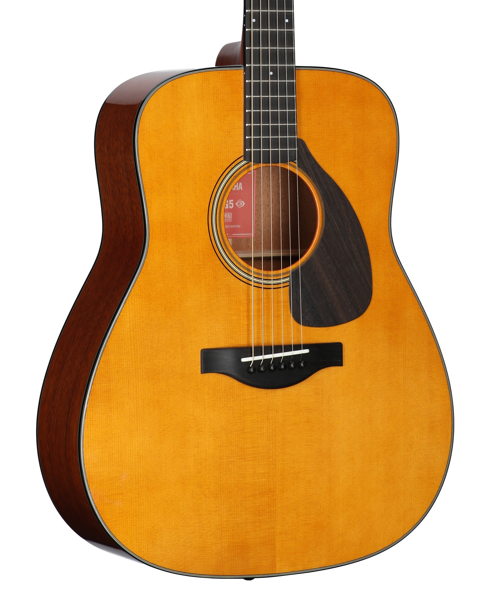 Yamaha FG5 Dreadnought Acoustic Guitar with Case Gloss Natural View 8
