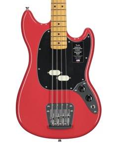 Fender American Professional Classic Mustang Bass Maple Fingerboard Guitar with Bag Dakota Red View 2