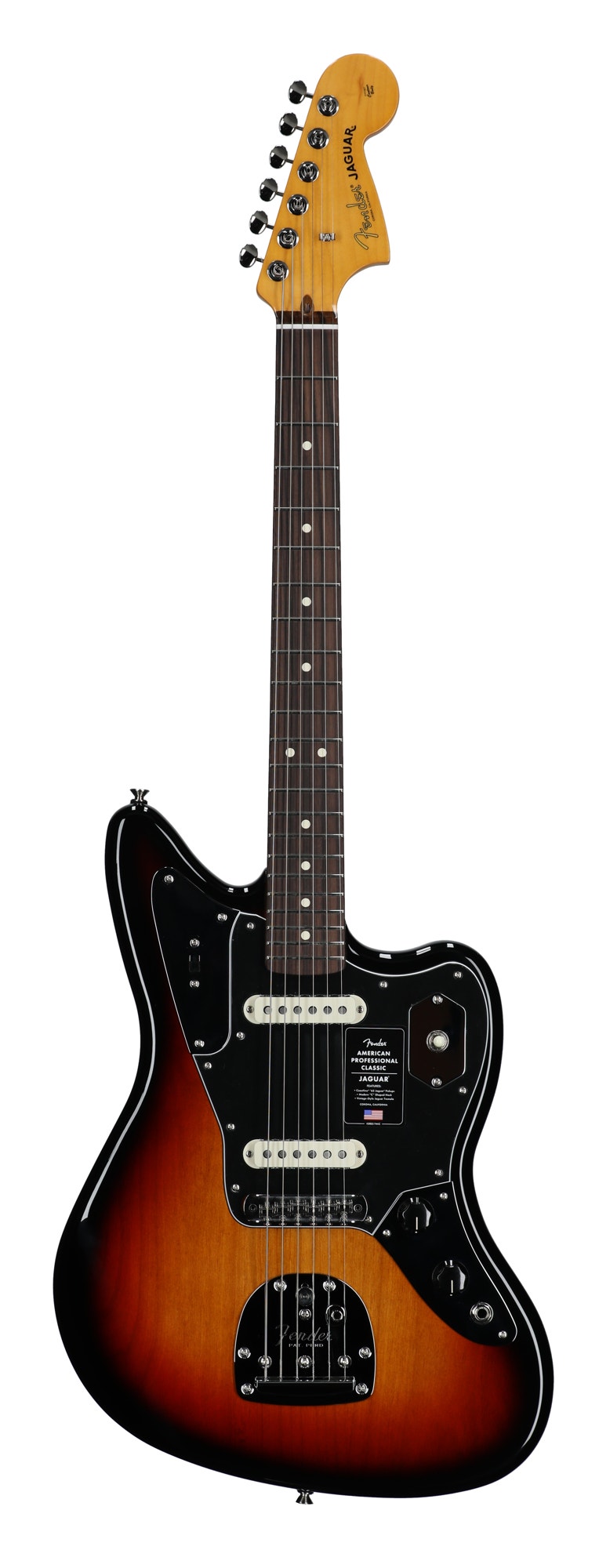 Fender American Professional Classic Jaguar Rosewood Guitar with Bag 3-Color Sunburst
