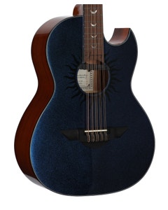 H. Jimenez LBQ1GXE-AB Bajo Quinto Guitar with Case Aurora Borealis