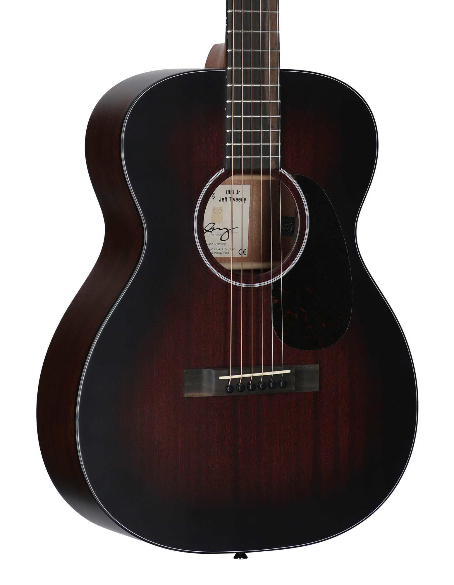 Martin 000 Jr E Jeff Tweedy Acoustic Electric Guitar with Soft Shell Case Tweedy Burst View 8