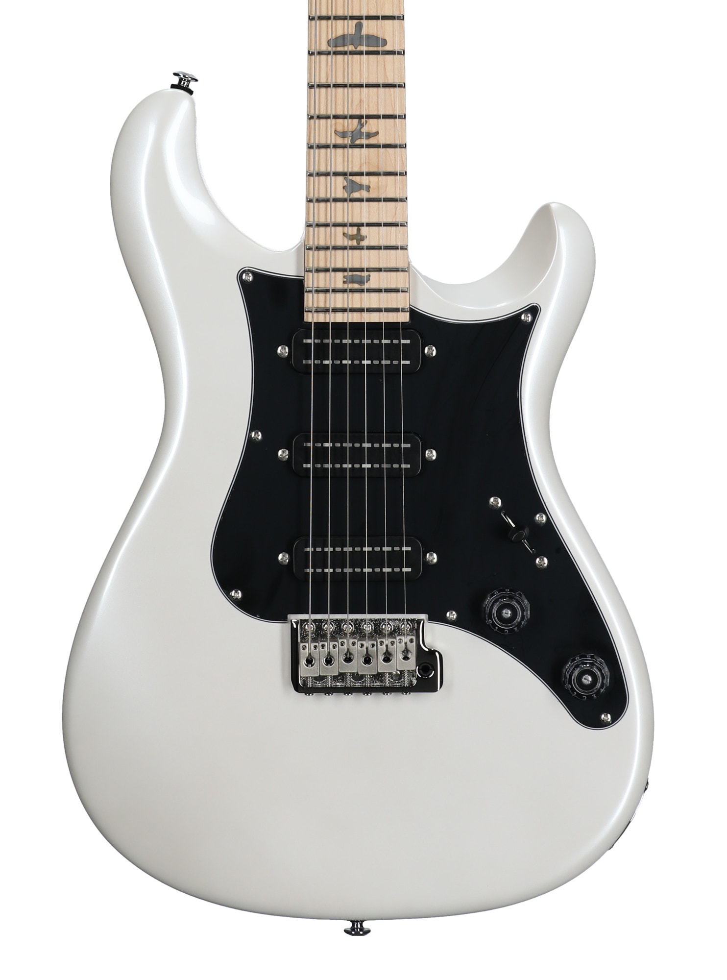 PRS SE NF3 Maple Fretboard Guitar with Gig Bag Pearl White View 2