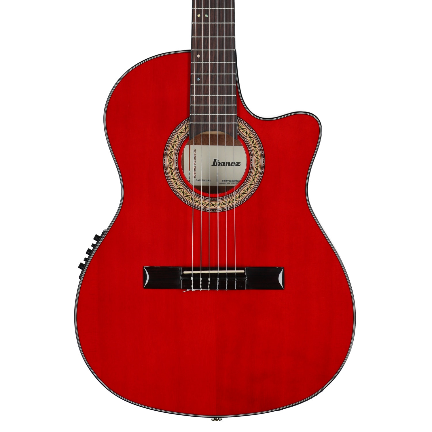 Ibanez GA35TCE Thinline Classical Acoustic Electric Guitar Sapphire Red View 2