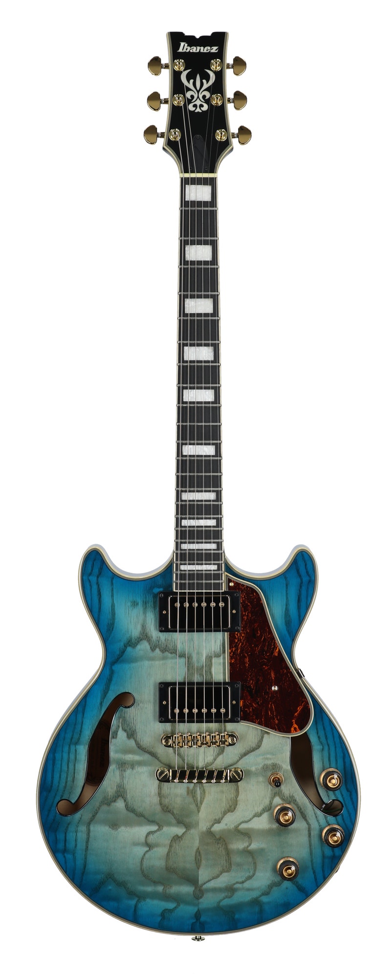 Ibanez Artcore Expressionist AM93QA Semi Hollow Body Electric Guitar Jet Blue