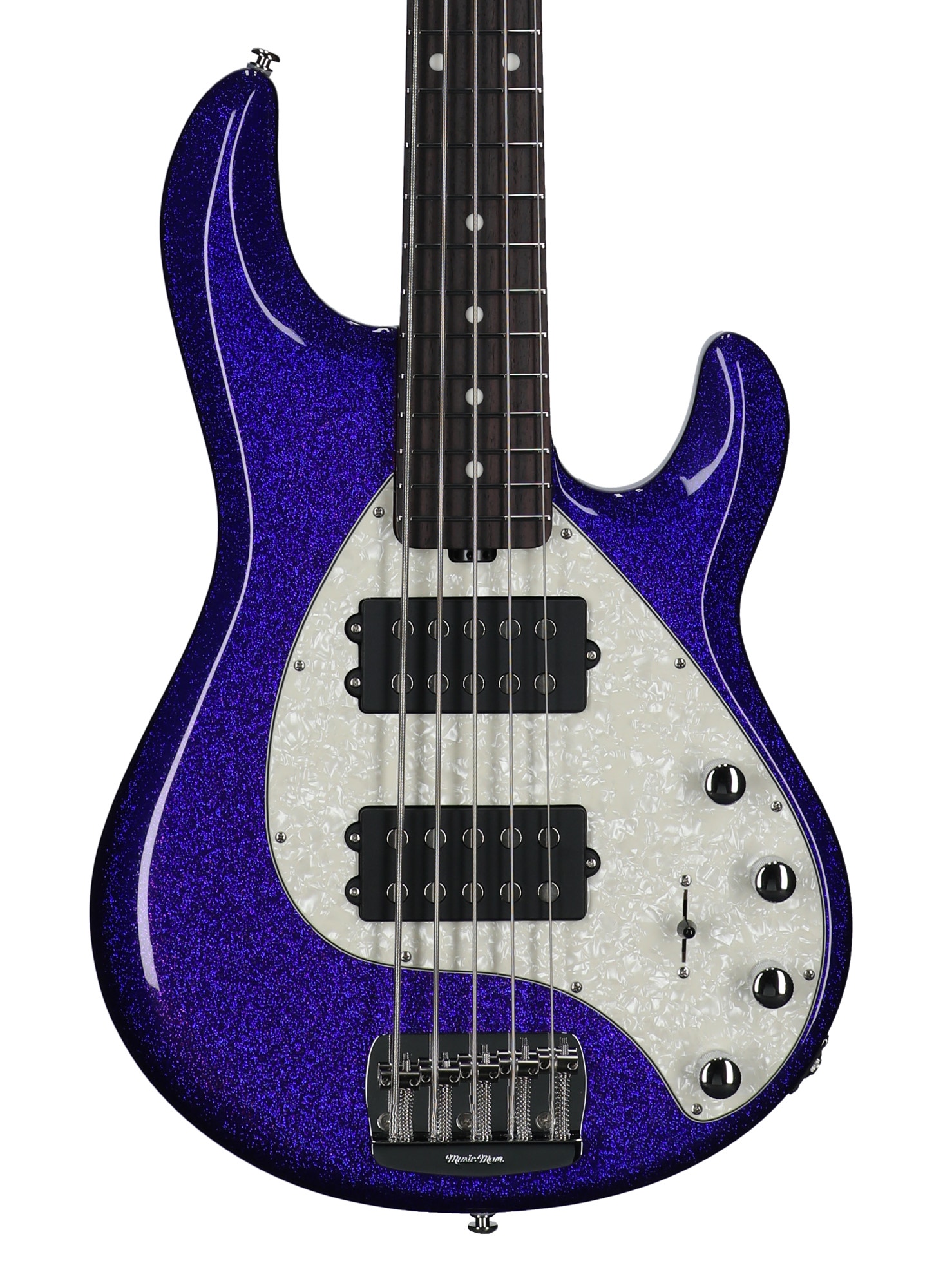Music Man StingRay Special 5 HH 5-String Bass with Mono Case Violet Sparkle Burst View 2