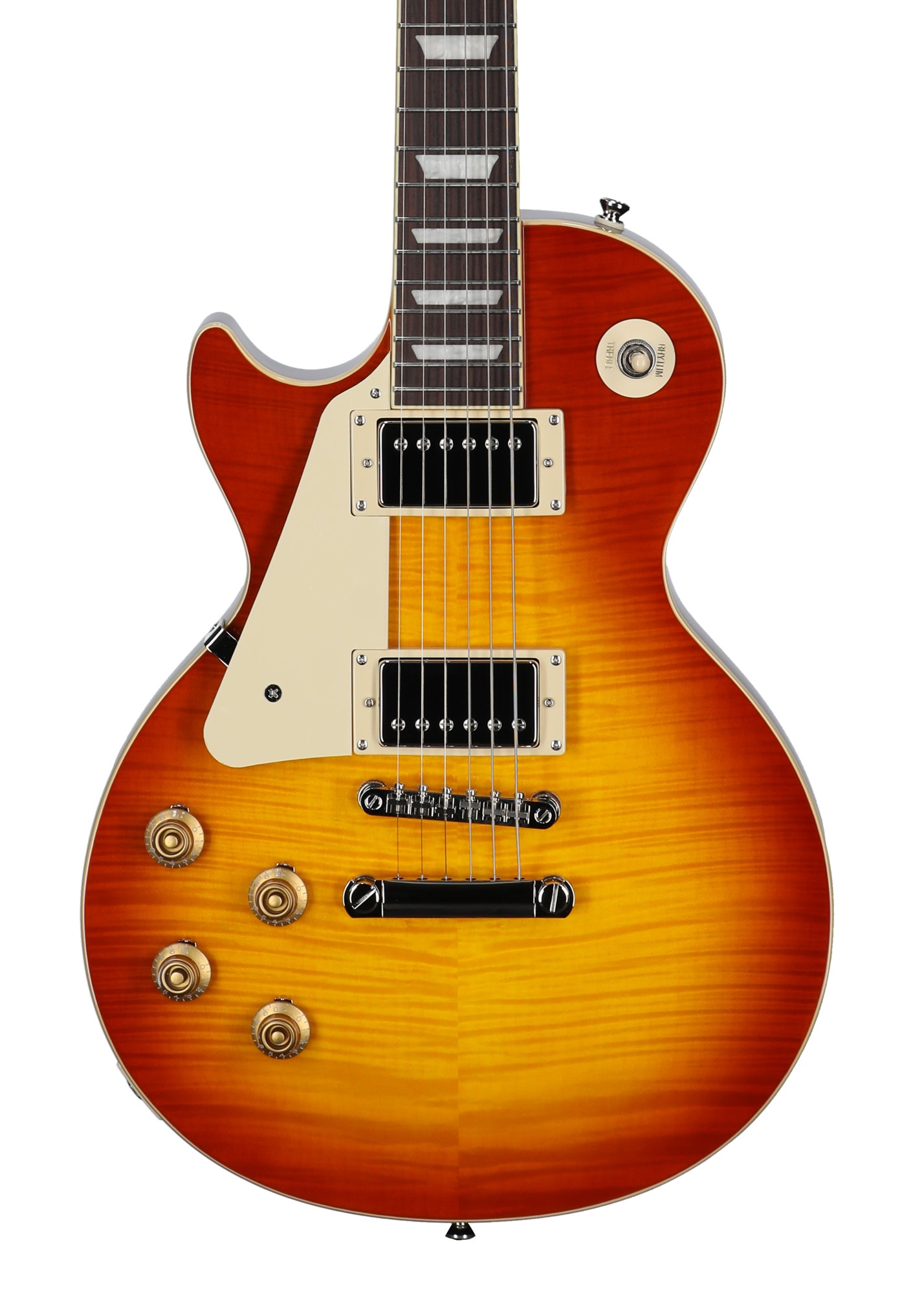 Epiphone Inspired by Gibson Les Paul Standard 50s Figured Left-Handed Guitar with Bag Washed Cherry Sunburst View 2