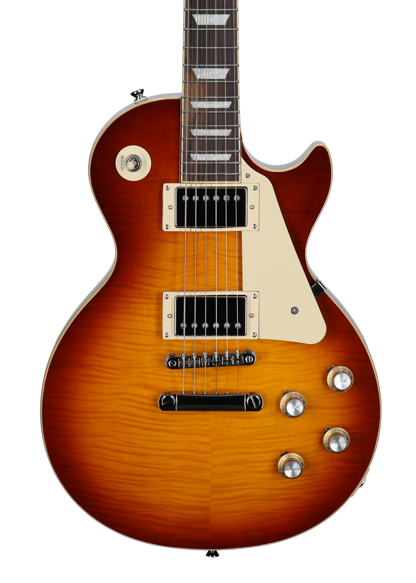 Epiphone Inspired by Gibson Les Paul Standard 60s Figured Guitar with Gig Bag Iced Tea Burst View 1