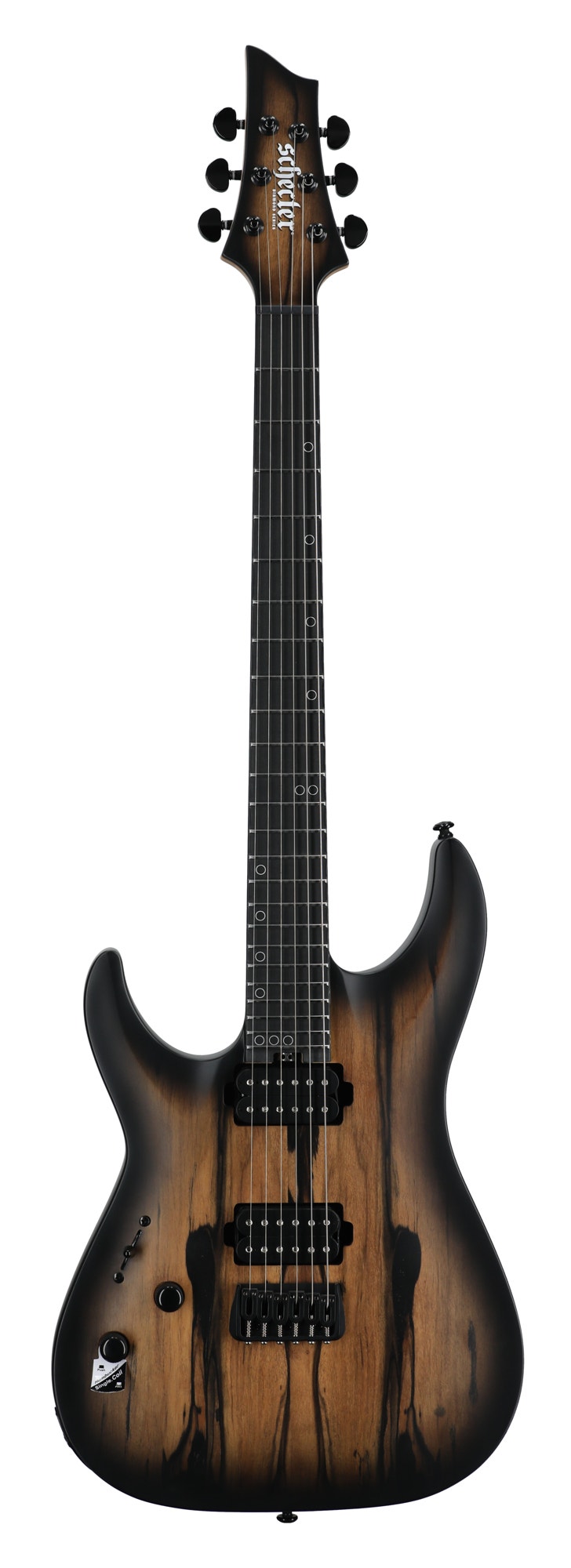 Schecter C-1 Pale Moon Left Handed Electric Guitar Natural Satin Black Burst