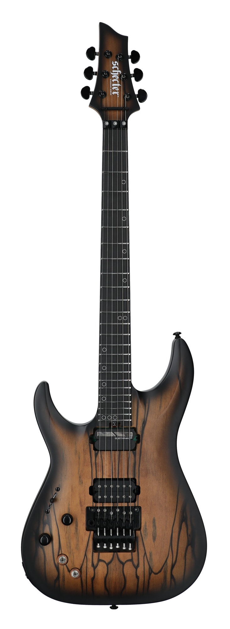 Schecter C-1 FRS Pale Moon Left Handed Electric Guitar Natural Satin Black