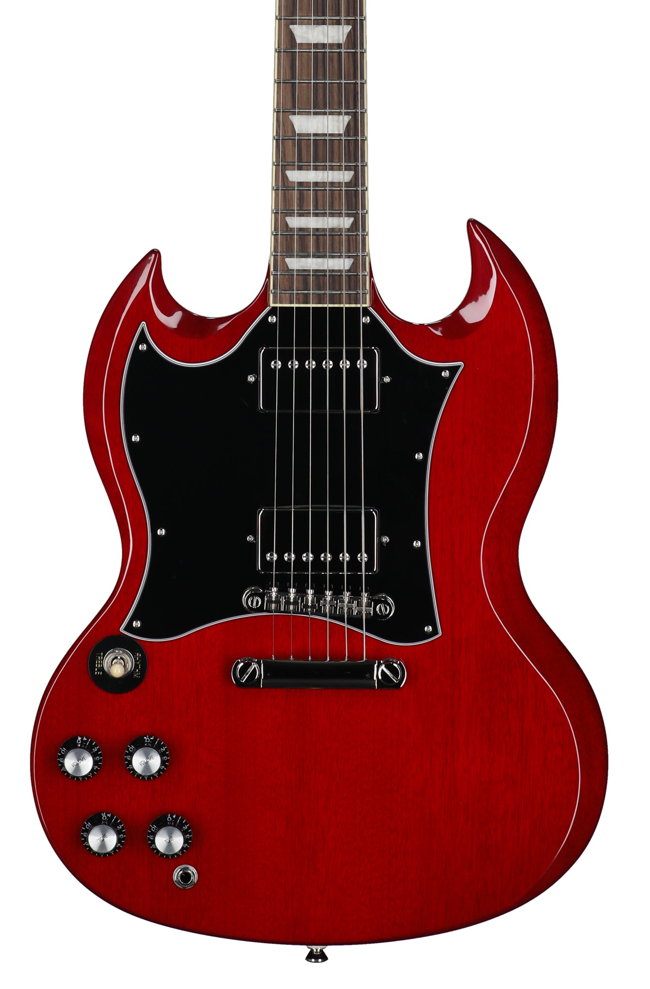 Epiphone Inspired by Gibson SG Standard Left-Handed Transparent Guitar with Gig Bag Cherry View 2