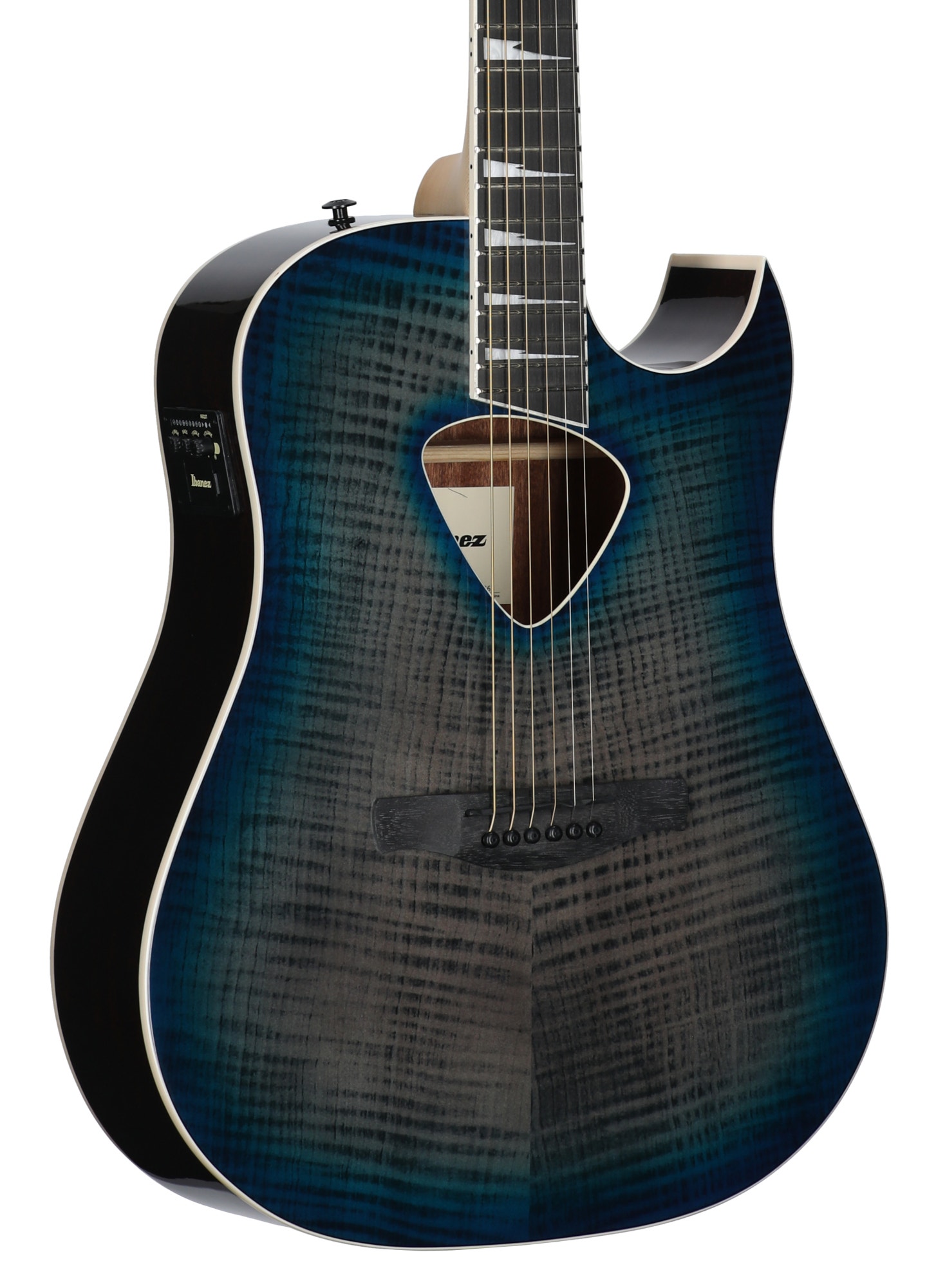 Ibanez Altstar ALT50FA Acoustic Electric Guitar Blue Doom Burst View 8