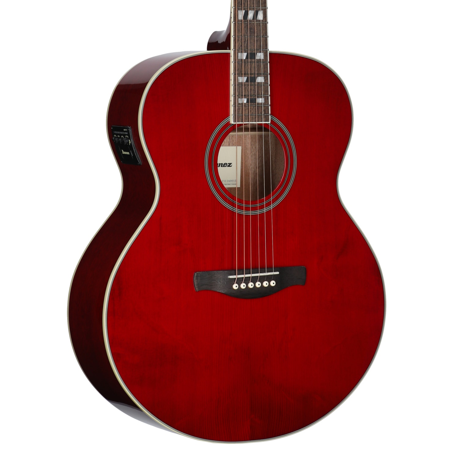 Ibanez AJ70M1E Acoustic Electric Guitar Wine Red High Gloss View 8