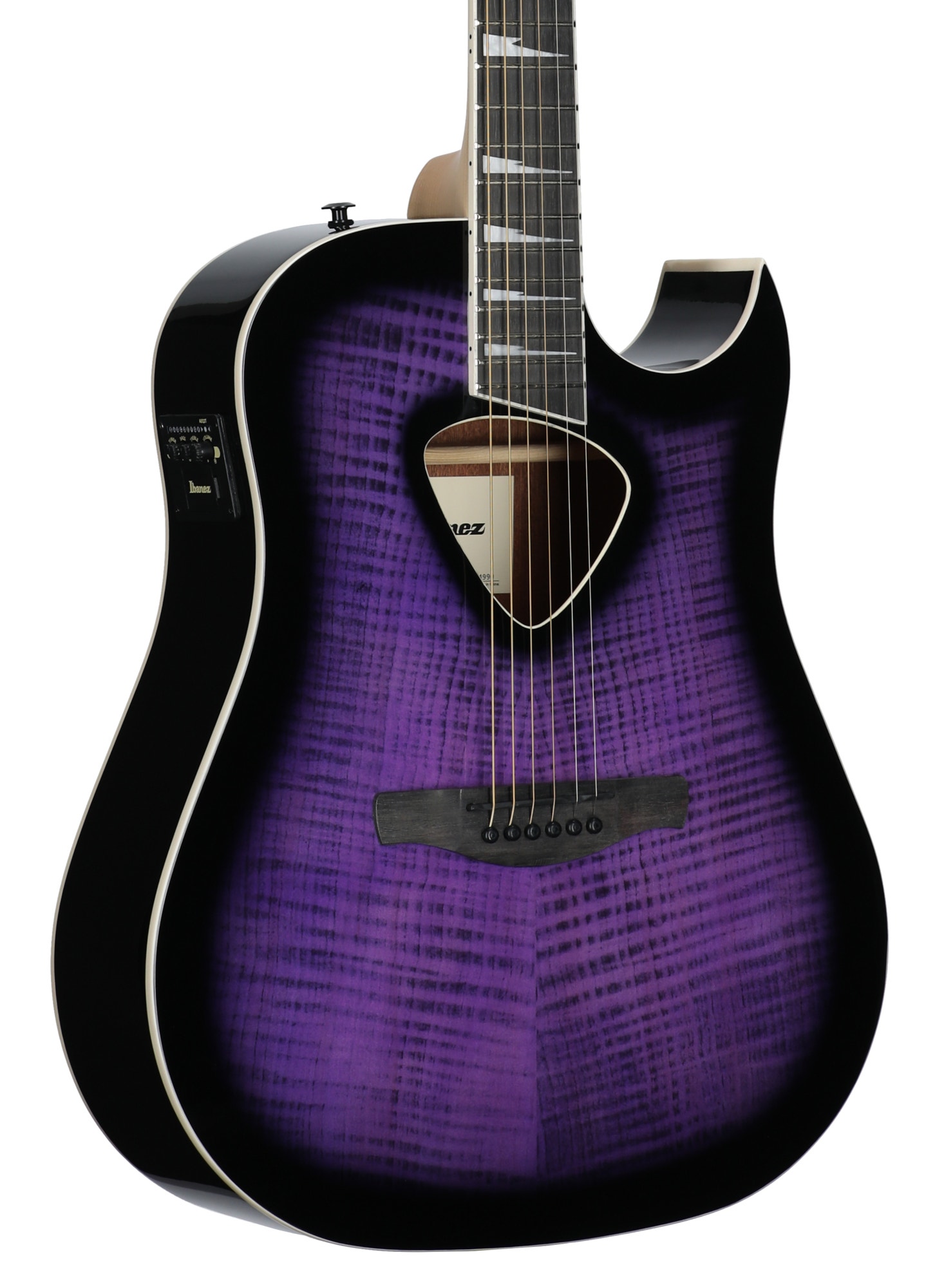Ibanez Altstar ALT50FA Acoustic Electric Guitar Trans Violet Sunburst View 8