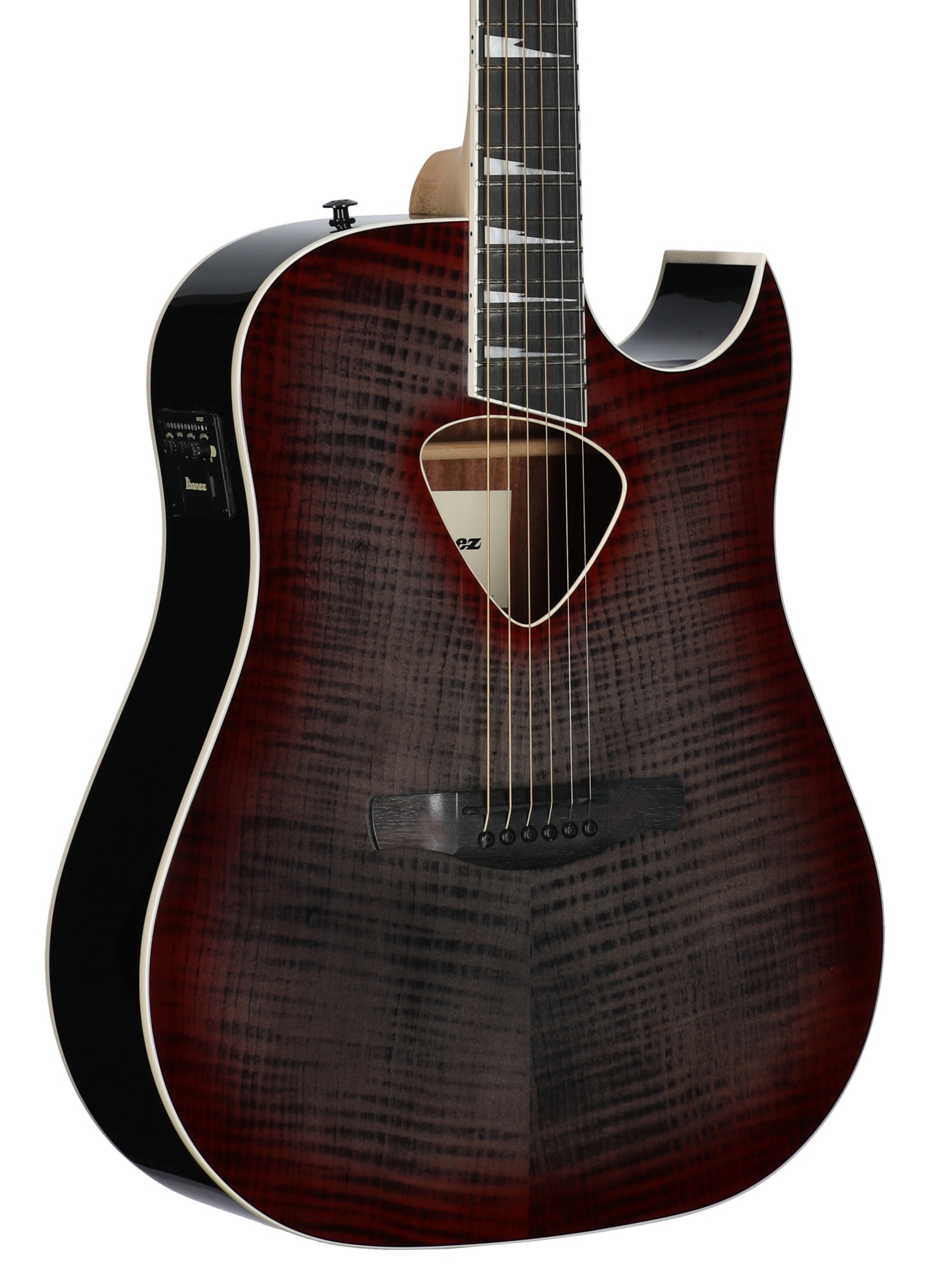 Ibanez Altstar ALT50FA Acoustic Electric Guitar Red Doom Burst View 8