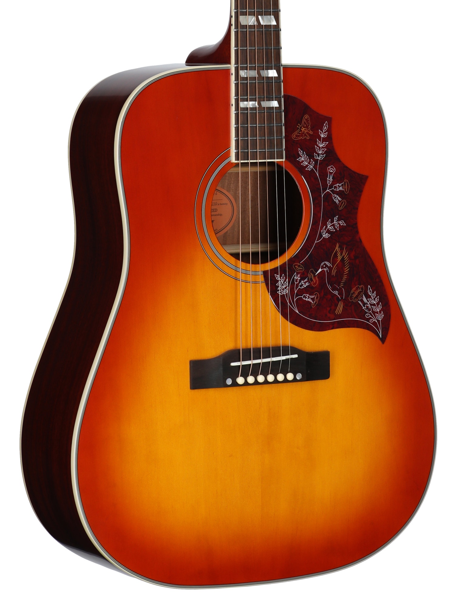 Epiphone Inspired by Gibson Hummingbird Standard Acoustic Guitar with Bag Cherry Sunburst View 8