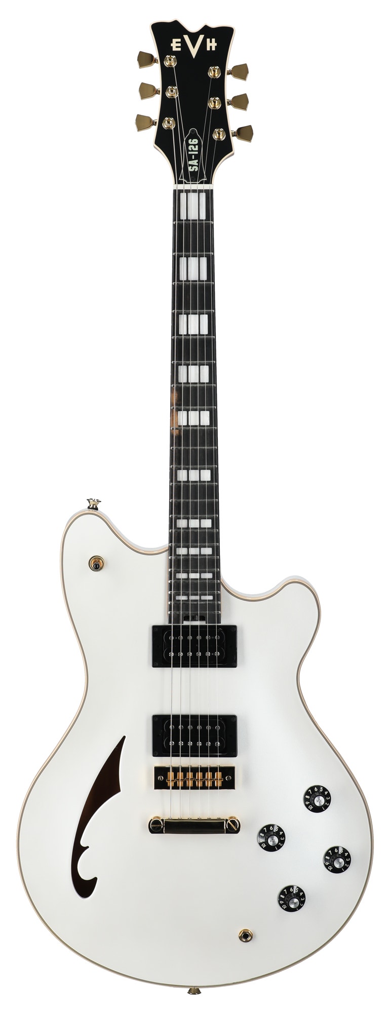 EVH SA-126 Special Quilt Maple Top Guitar with Case Platinum Pearl Metallic